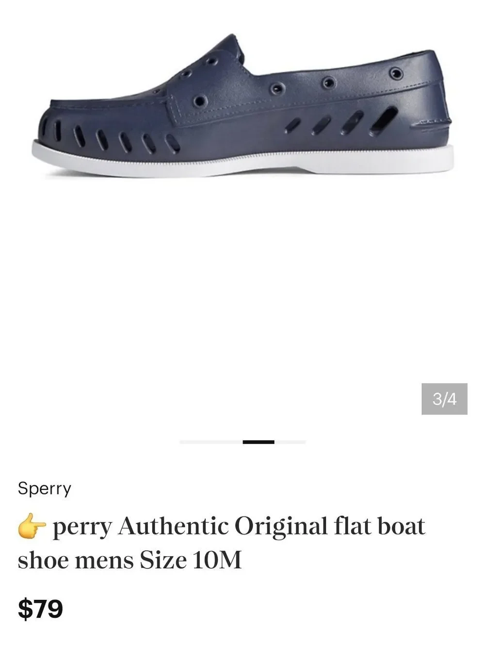 Sperry Men’s Navy Slip-On Perforated Boat Shoe